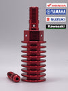 M10x1.25 (Japanese) Brake Cooler - CNC 6061 Aluminum Banjo Bolt finned heat sink - Anodized Red